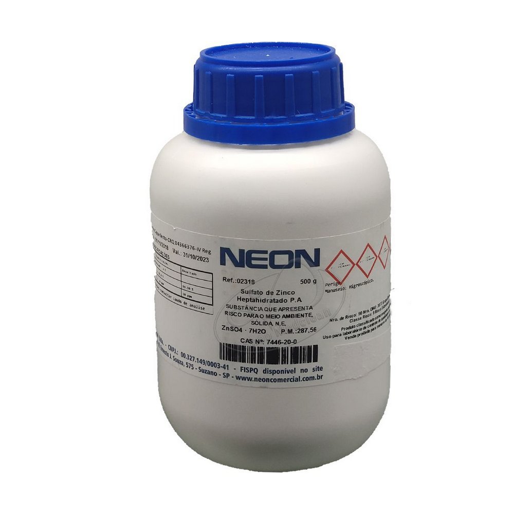Acm Biotecnologia Sulfato De Zinco Heptahidratado P A 500 G Neon